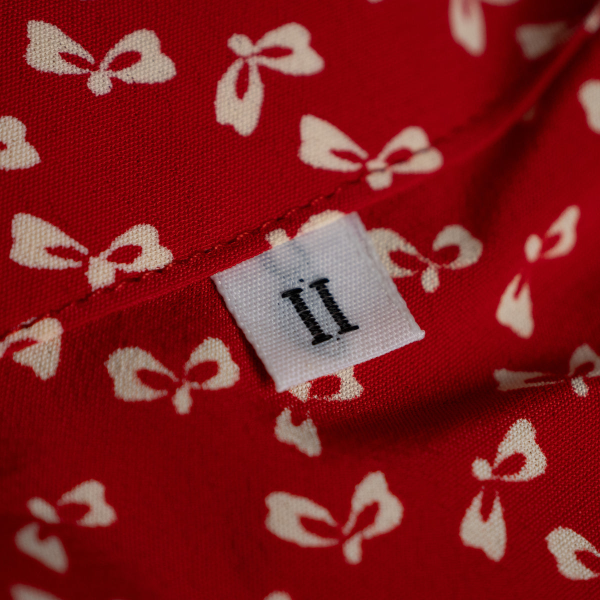 Archival Oliver by Valentino Red Bow Print Viscose Blouse — NOS Deadstock Early 1990s S XS