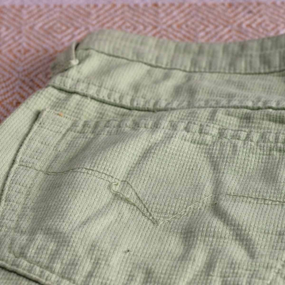 Vintage Versace Jeans Couture Lime Green Trousers | Textured Cotton | 90s Mom Fit | Silver Medusa | Size W30 (Fits EU 38) | High waisted