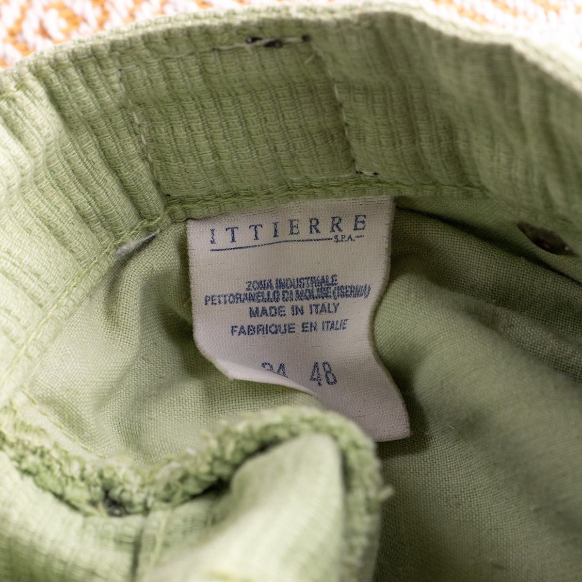 Vintage Versace Jeans Couture Lime Green Trousers | Textured Cotton | 90s Mom Fit | Silver Medusa | Size W30 (Fits EU 38) | High waisted