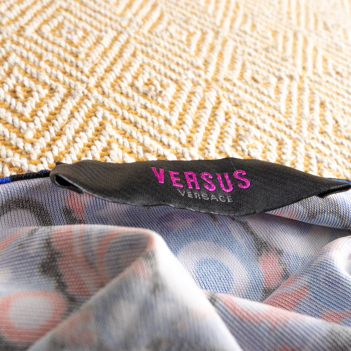 Vintage VERSUS VERSACE 90s Ruched Dress | Psychedelic Pop Art Star Print | Swinger Era | Y2K Kid | Archival Designer Dress | IT 40 (S/meter)