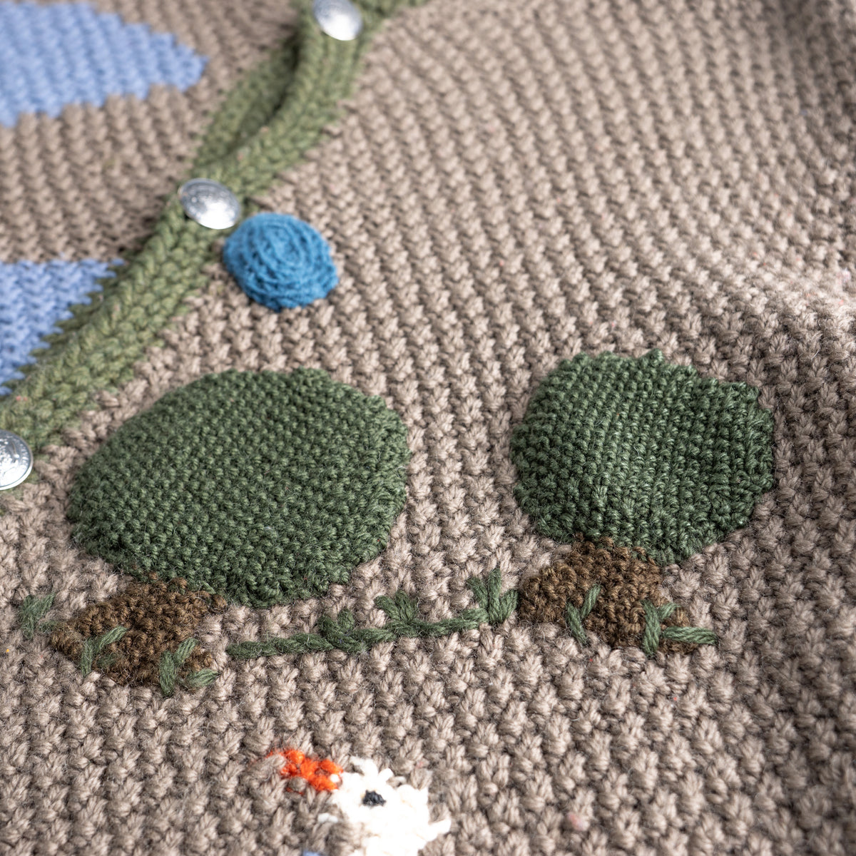 VINTAGE Italian ALPINE Udine Hand Knit Cardigan Coin Buttons OVERSIZED