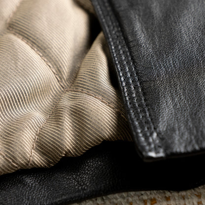 Deadstock Vintage Leather Blazer XX by Mexx 90s Black Leather Jacket Longline Quilted Lining Minimalist Matrix Style Y2K M