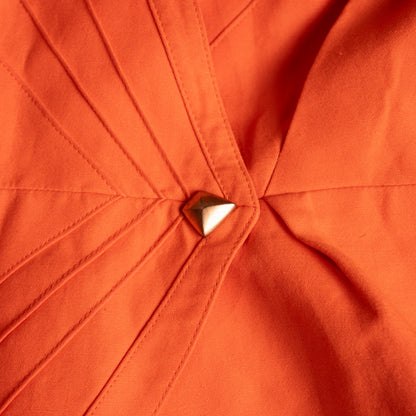 Archival Thierry Mugler ACTIV 3-Piece Skirt Suit 1992 Wasp Waist Pyramid Hardware Coral Linen Blend Corset Silhouette Time Srl Grails XS S