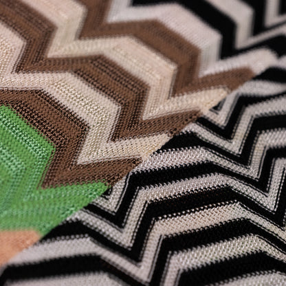 Archival Missoni Angela Missoni Era Chevron Knit Dress Color Block Optical Illusion Italian Y2K Fashion Sculpture Size M L
