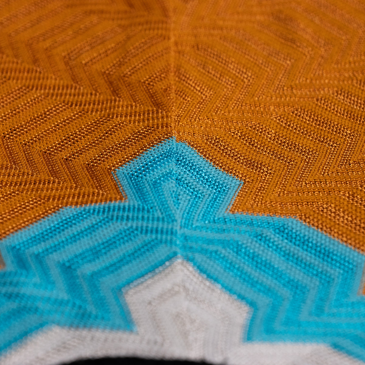 Archival Missoni Angela Missoni Era Chevron Knit Dress Color Block Optical Illusion Italian Y2K Fashion Sculpture Size M L