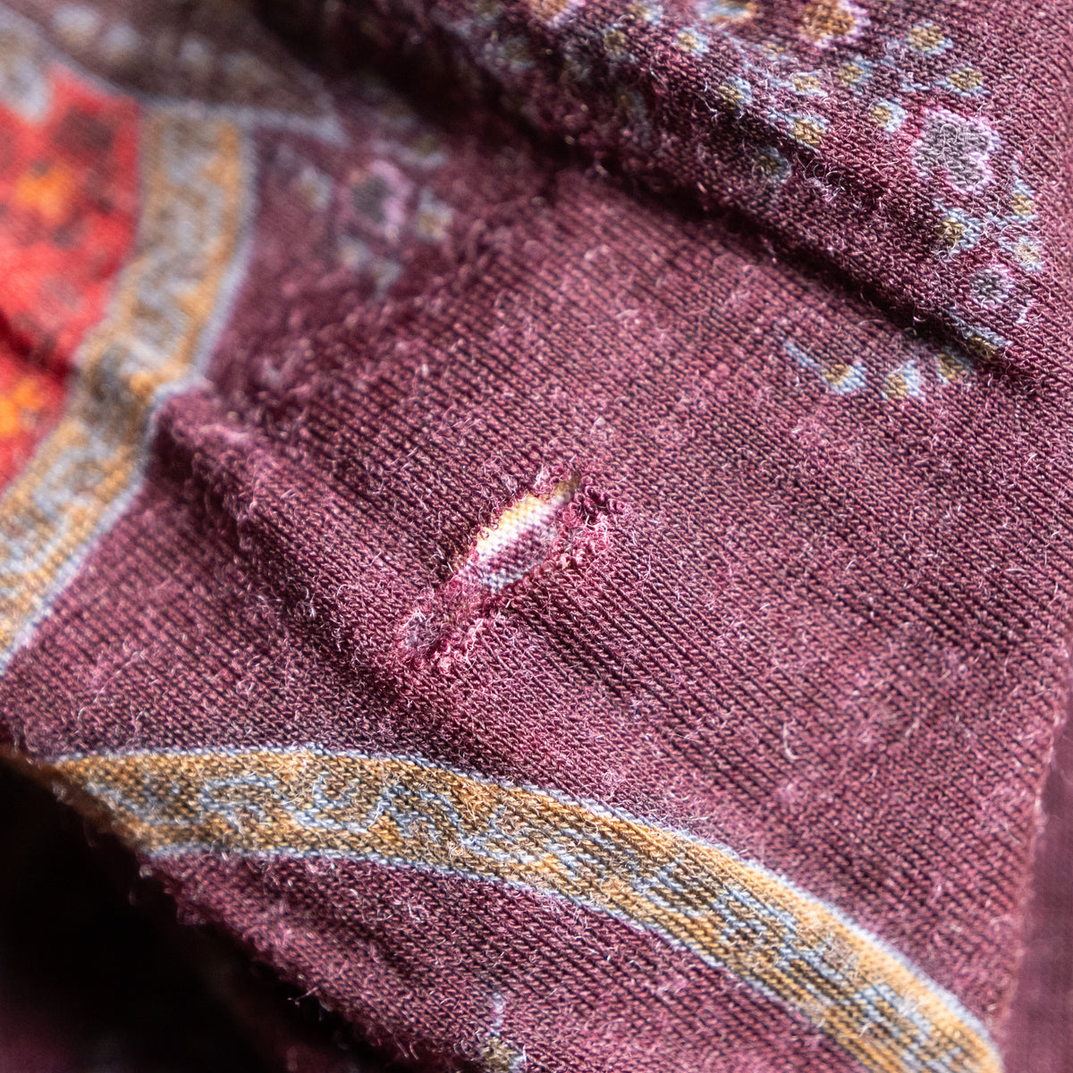 Archival ETRO Milano Paisley Wool Jersey Top 90s Heritage Print Made in Italy Size IT 42 S Curated Vintage