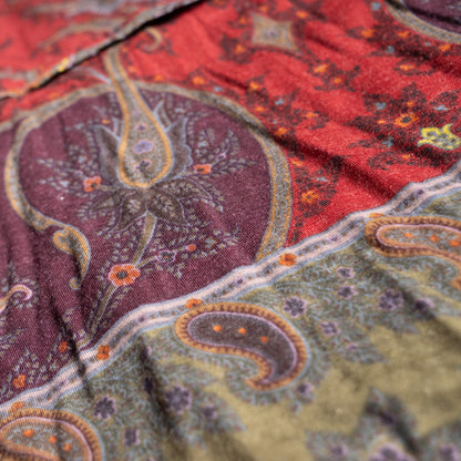 Archival ETRO Milano Paisley Wool Jersey Top 90s Heritage Print Made in Italy Size IT 42 S Curated Vintage