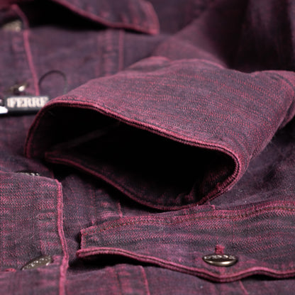 Archival Gianfranco Ferre Jeans Jacket NWT Deadstock Burgundy Denim Corset Back Y2K Ittierre Made in Italy Size M Fits XS S