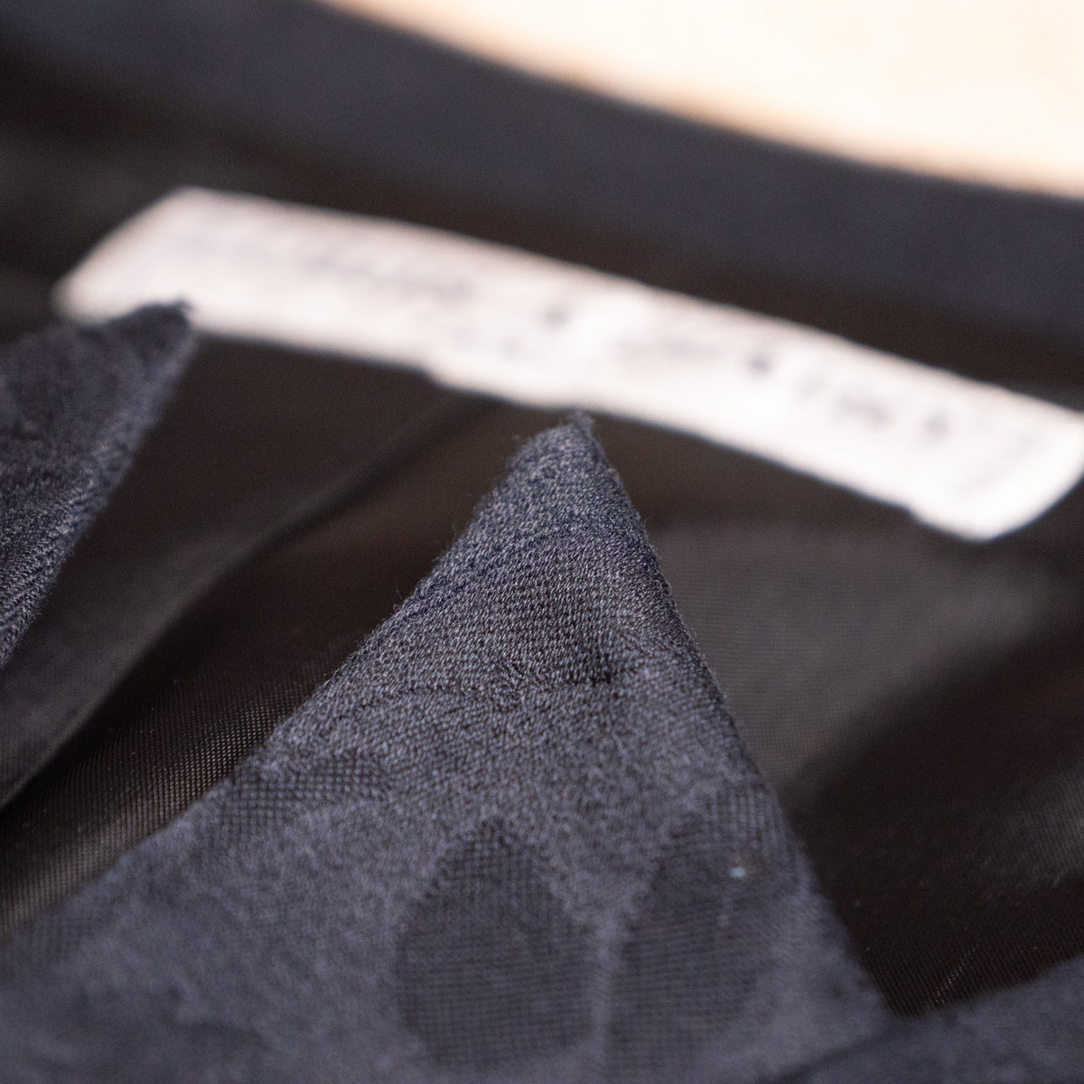Archival Loris Azzaro Paris 80s Power Suit Two Piece Skirt Set NOS Museum Quality Black Cotton Jacquard Size L