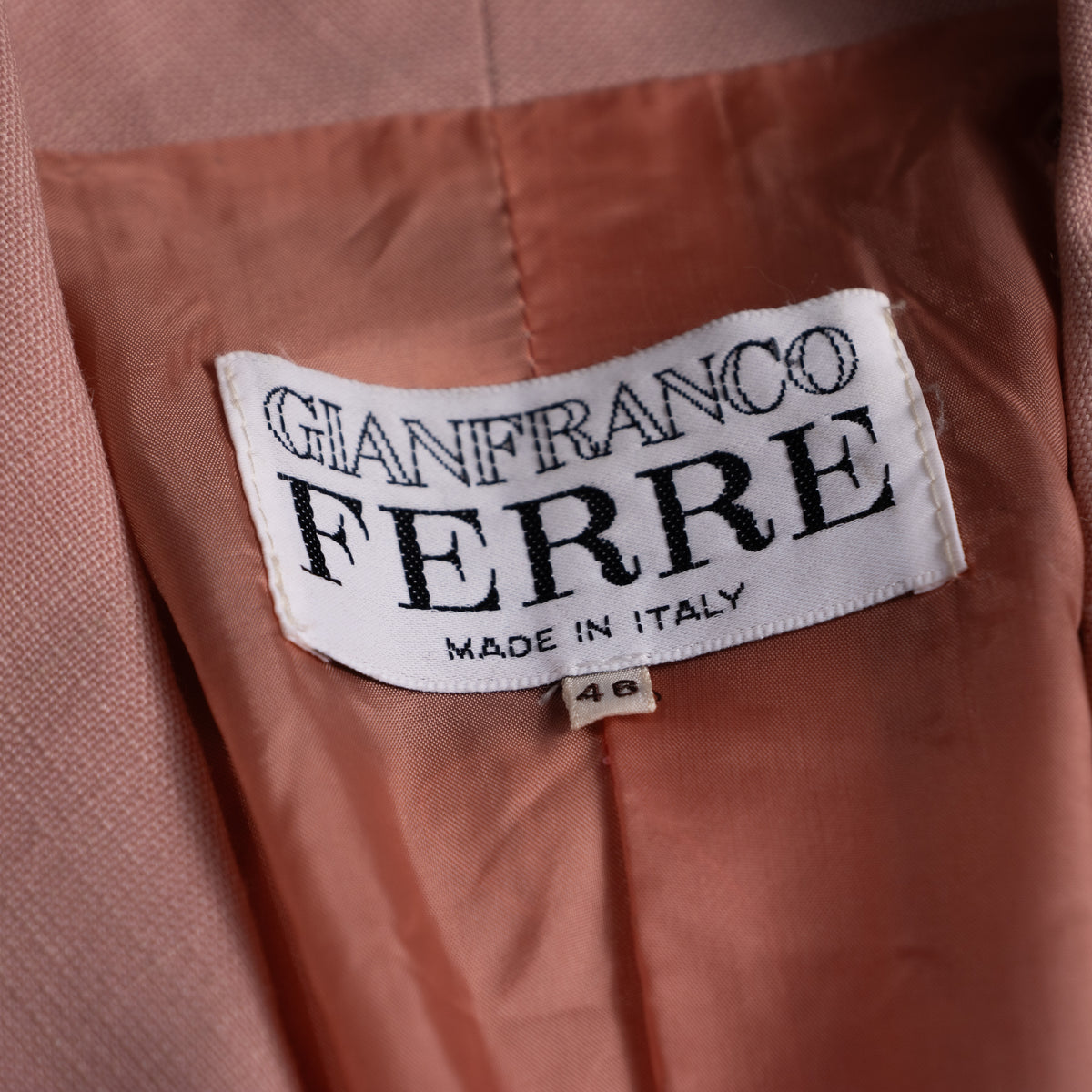 Archival Gianfranco Ferre Mainline Blazer 80s Mattioli Sculptural Dusty Pink Wool Mohair Double Breasted Jacket Size M L IT 46
