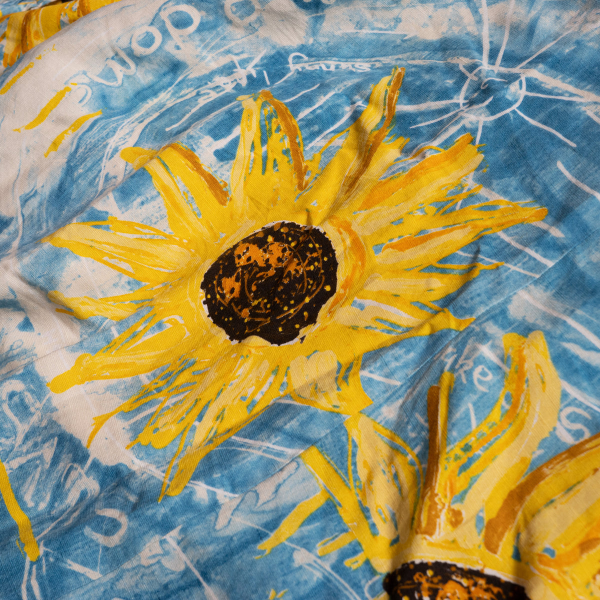 Archival Iceberg SS 1994 Runway Linen Set Vest Wrap Skirt Sunflower Weather Chart Pop Art Gilmar Vintage Grails Museum Piece 90s Couture