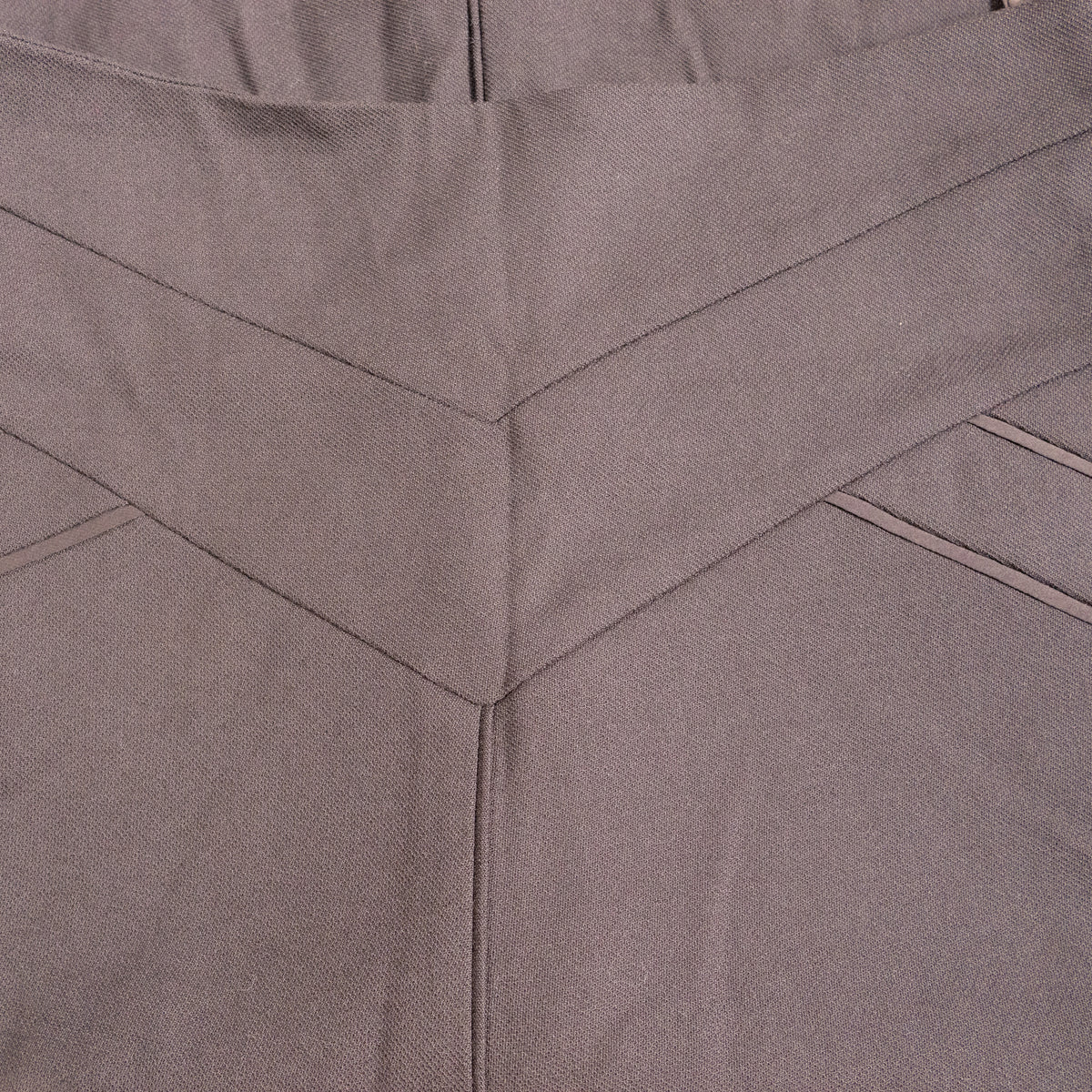 Archival Nina Ricci Sculptural Chevron-Yoke Virgin Wool & Silk-Lined Midi Skirt in Anthracite Melange, Peter Copping Era M