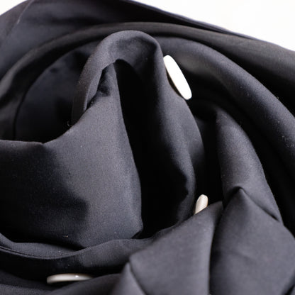 Archival KL by Karl Lagerfeld Trench Dress 1990s Minimalist Sleeveless Viscose Silk Utility Safari Maxi Contrast Buttons Designer Grails S-L