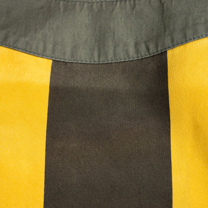 Archival Genny by Gianni Versace Silk Block-Stripe Blouse – Epaulettes – Rare 1970s Vintage Grails S M