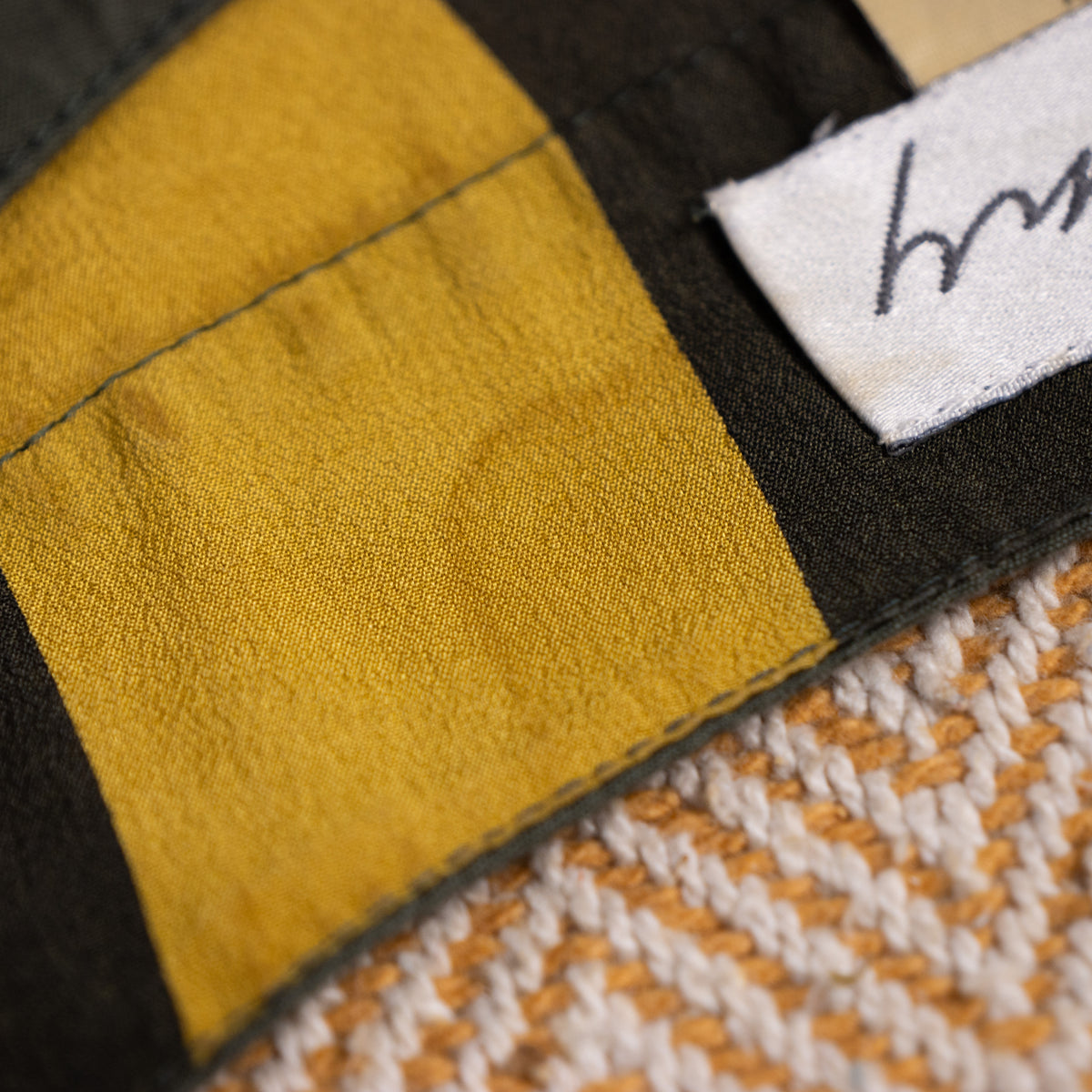 Archival Genny by Gianni Versace Silk Block-Stripe Blouse – Epaulettes – Rare 1970s Vintage Grails S M
