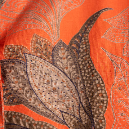 Archival Genny by Gianni Versace Printed Flax Linen Blazer – Statement Gold Button –  1980s Design M L