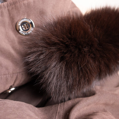 Archival Fourrures Jean-Louis Scherrer Fox Fur Hooded Trench Coat — 1990s Paris NOS M L