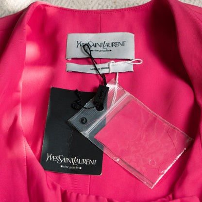 Archival Yves Saint Laurent Tom Ford Fuchsia Jacket Peplum Top  — FW 2001/2002 rive gauche NOS S M
