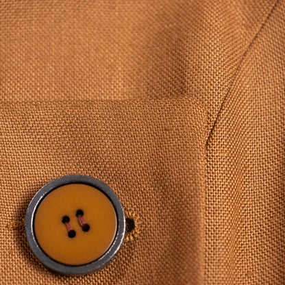Archival Jean-Louis Scherrer Couture Hand-Numbered Viscose Canvas Vest Blazer Mini Dress — Late 1980s Paris XS S