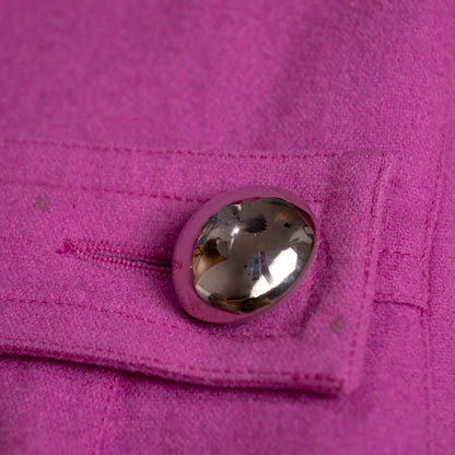 Archival Courrèges Paris Lambswool-Angora Cashmere Space-Age Dress — Late 1970s Silver Hardware XS S