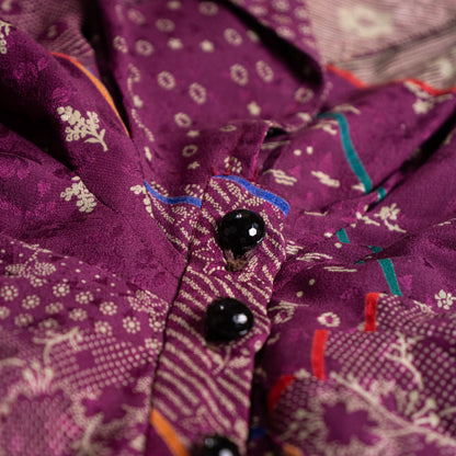 Archival Emanuel Ungaro Parallèle Printed Silk Jacquard Blouse — NOS Deadstock 1990s S M