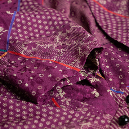 Archival Emanuel Ungaro Parallèle Printed Silk Jacquard Blouse — NOS Deadstock 1990s S M