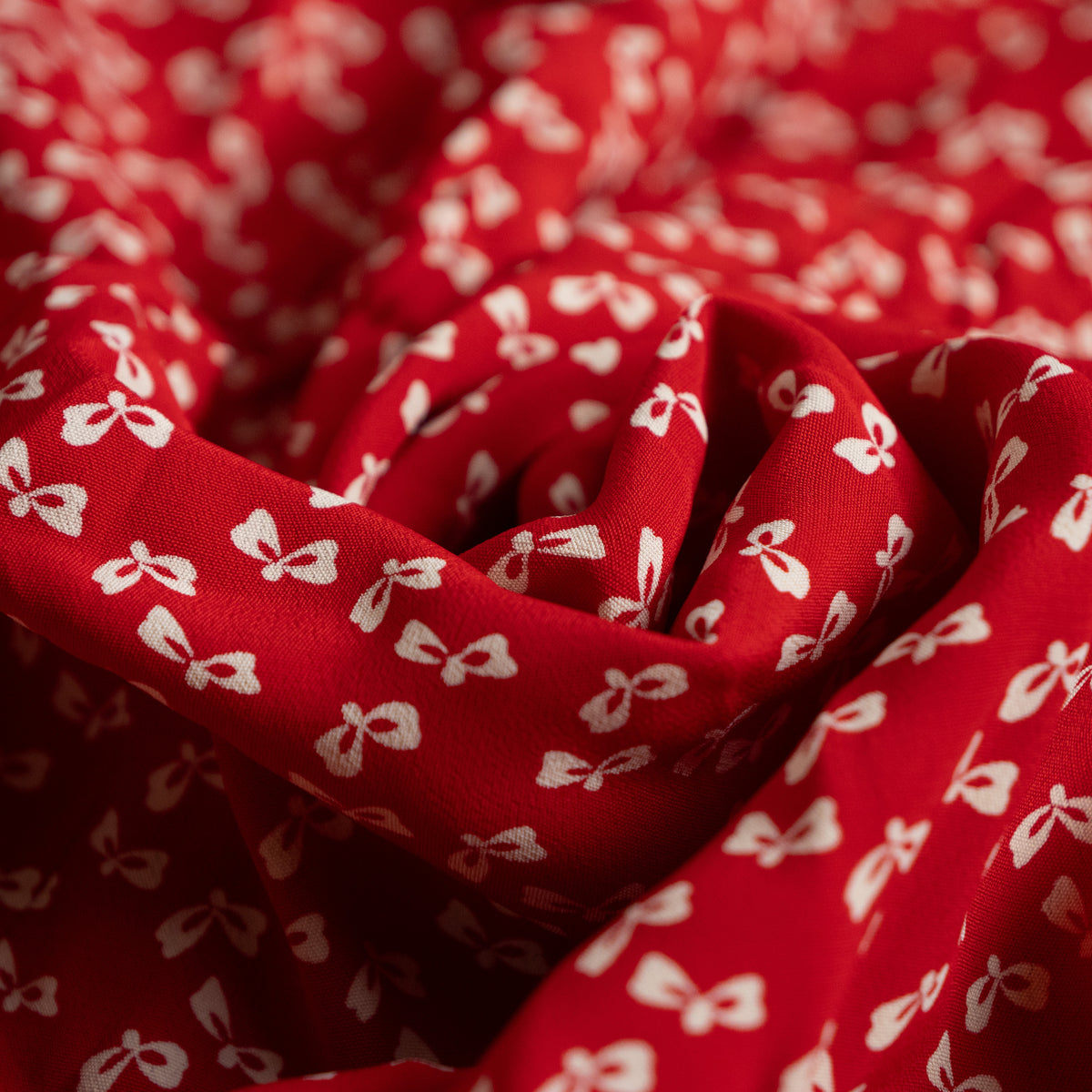 Archival Oliver by Valentino Red Bow Print Viscose Blouse — NOS Deadstock Early 1990s S XS