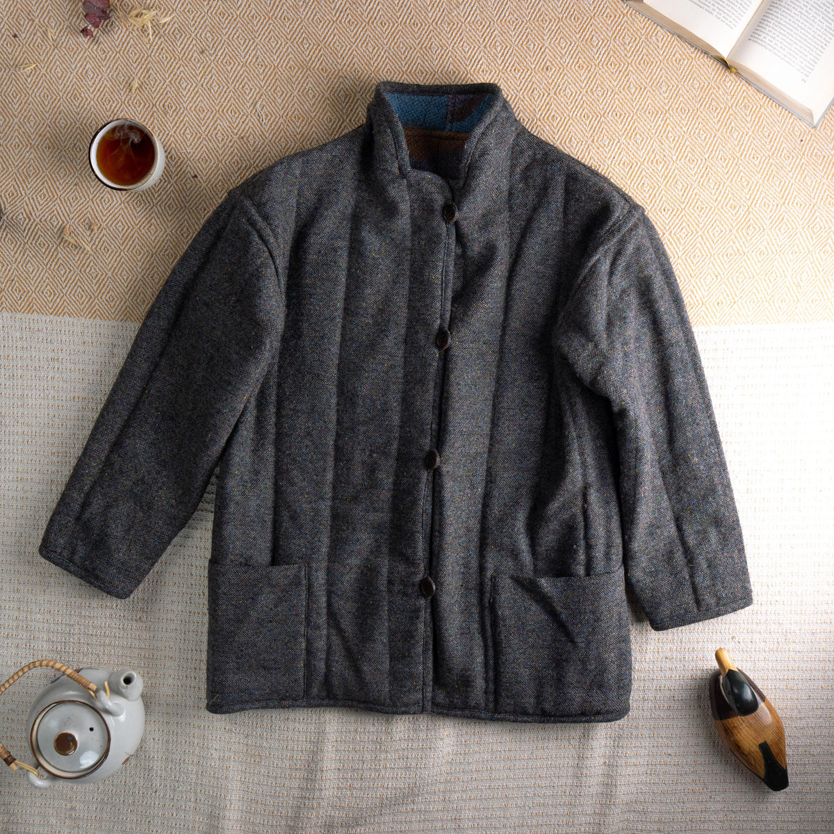 Archival MISSONI early 1990s Reversible Fiammato Wave Quilted Jacket - Rare Orange Label Mohair Blend Coat Size M L