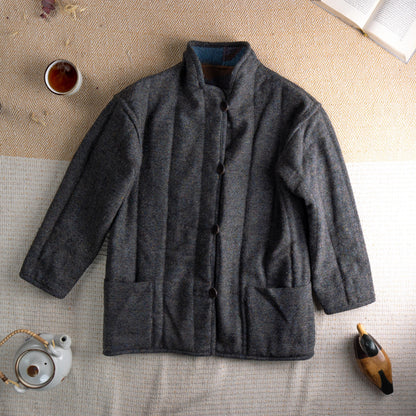 Archival MISSONI early 1990s Reversible Fiammato Wave Quilted Jacket - Rare Orange Label Mohair Blend Coat Size M L