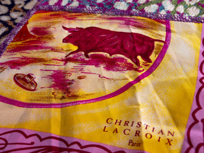 Christian Lacroix Runway Skirt Summer 1998 (E98) Archival Vintage Patchwork Silk Bull Print Sheer Knit Museum Quality High Fashion