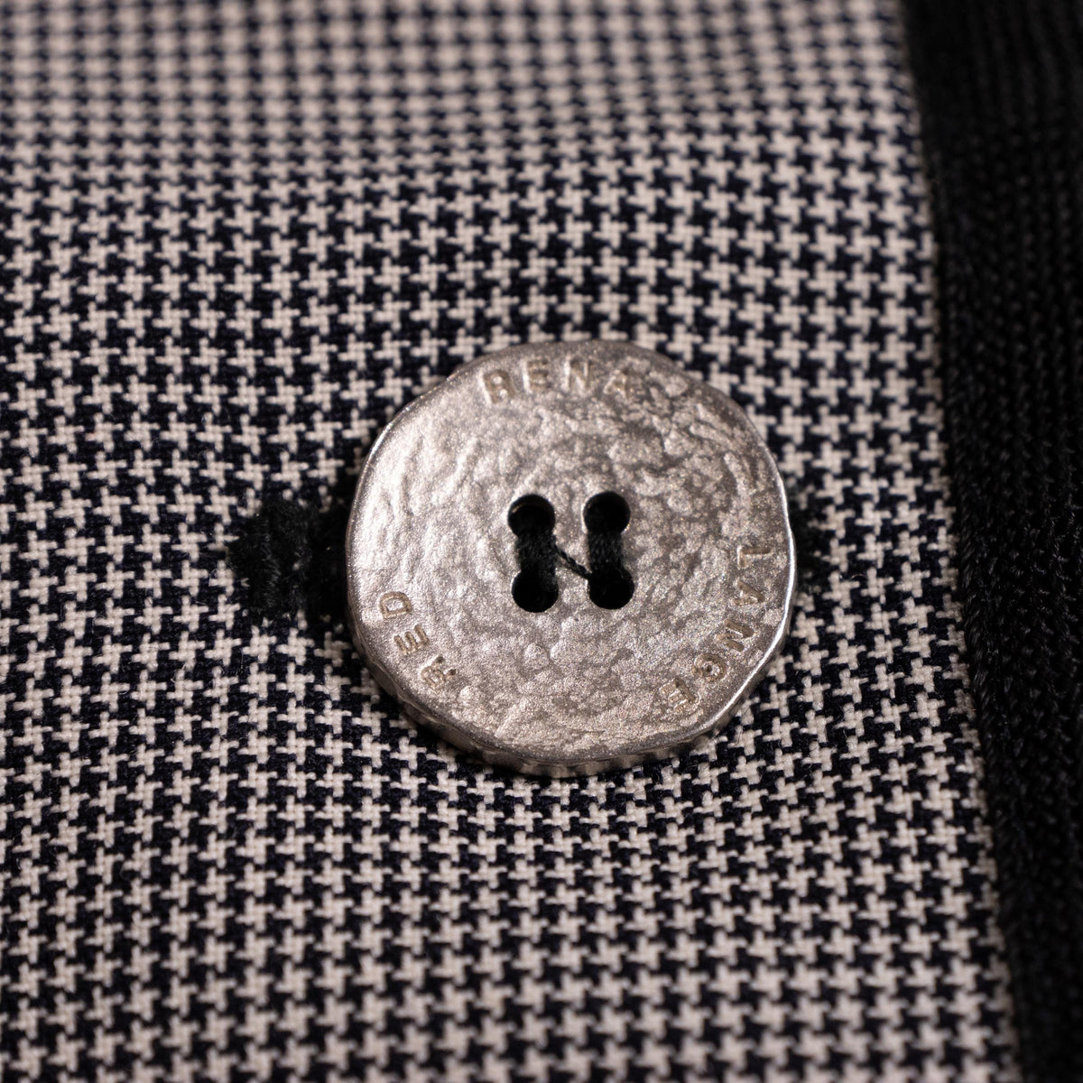Archival Rena Lange RED Houndstooth Suit - Rare 90s Falber Italy Virgin Wool Blazer & Flared Trousers Set - Coin Buttons Piped - Size XS S