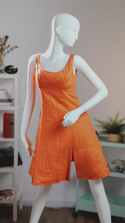 Museum Gianni Versace SS 1993 Runway Dress Orange Linen Emma Sjöberg Wiklund Archival Vintage 90s S
